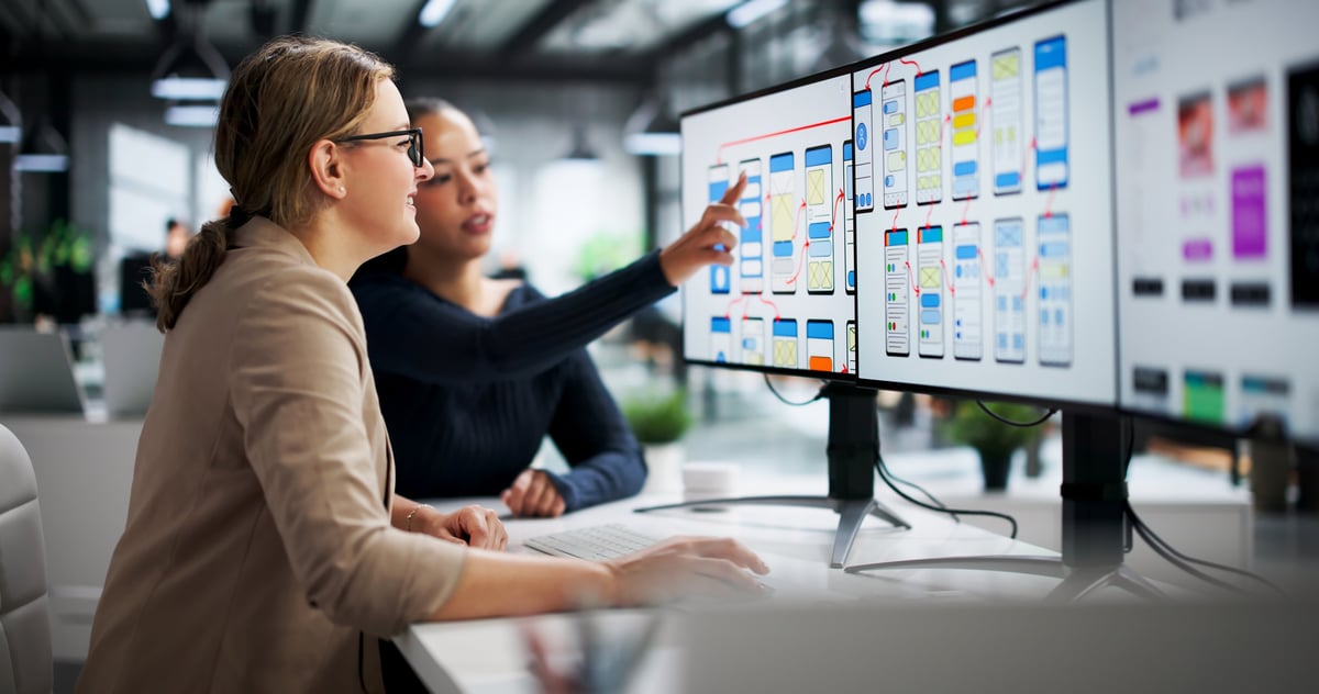 Female creative designer working on branding and UX development